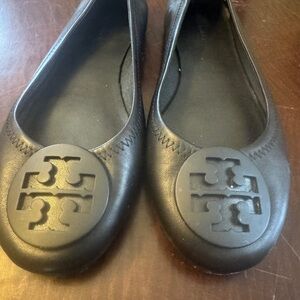 Tory Burch Black Leather Flats